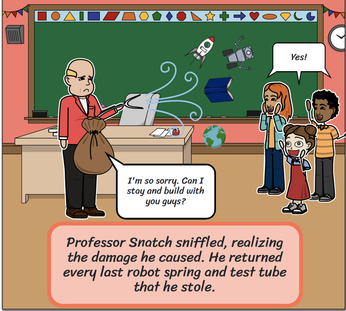 Professor Snatch gives the children their careers back